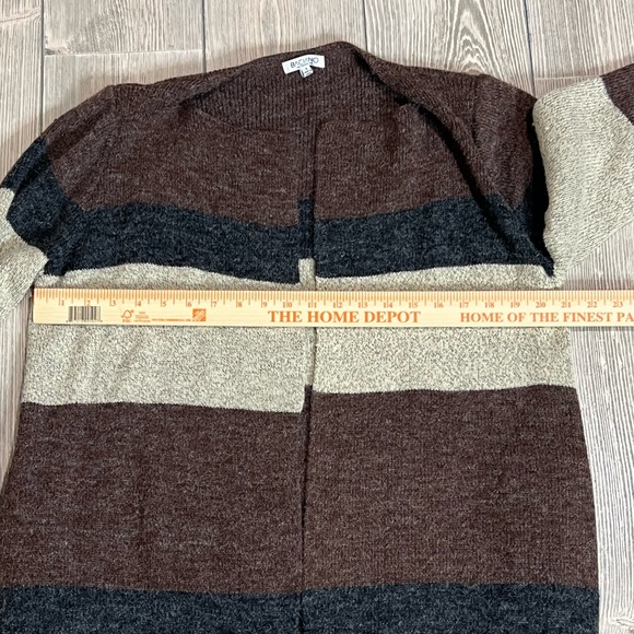 Baciano Brown Multicolor Long-Line Open Cardigan Size Small - Picture 6 of 7